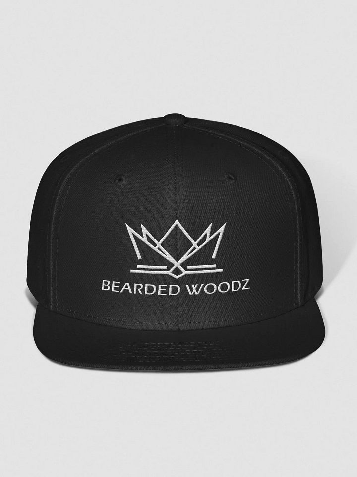Bearded Woodz Snapback Cap (White Embroidery) product image (1)