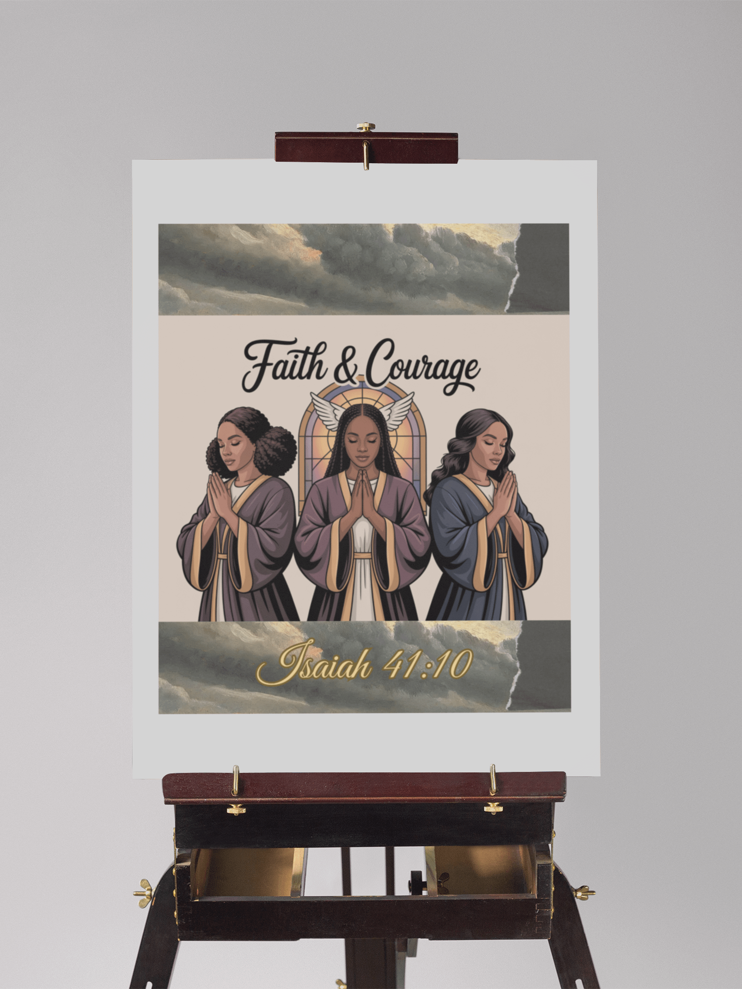 Faith & Courage: Isaiah 41:10 Christian Matte Poster - Printable, product image (17)