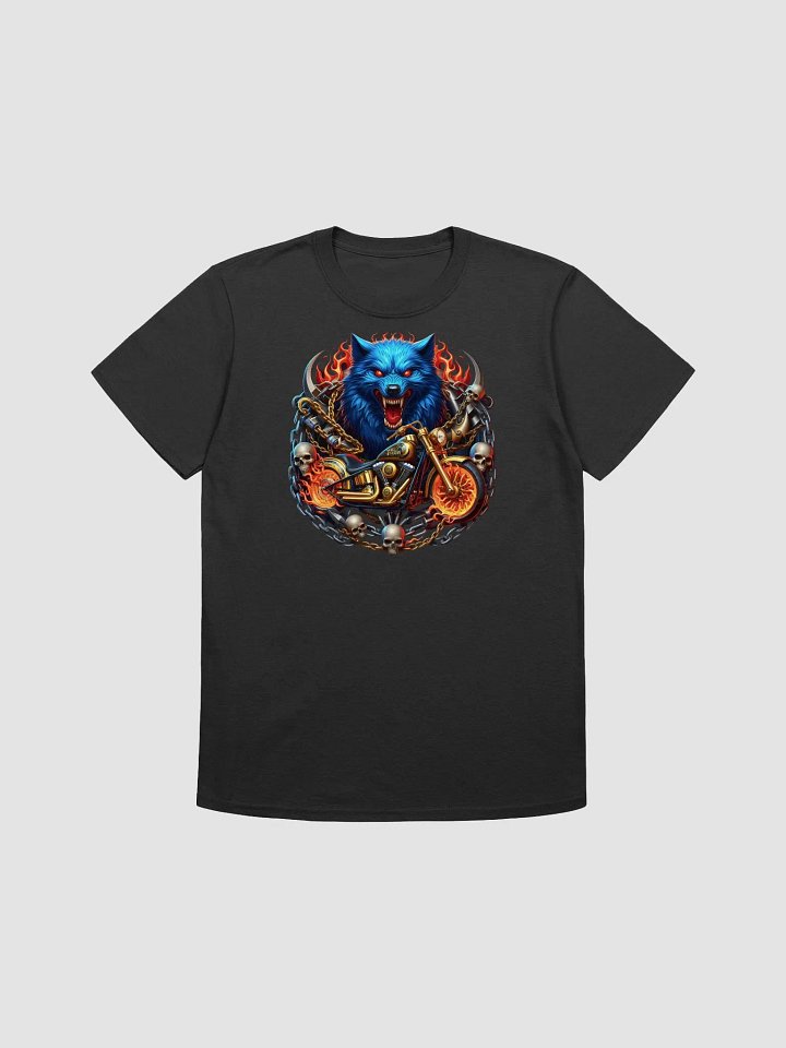 Fierce Wolf and Flaming Motorcycle T-Shirt #25 product image (1)