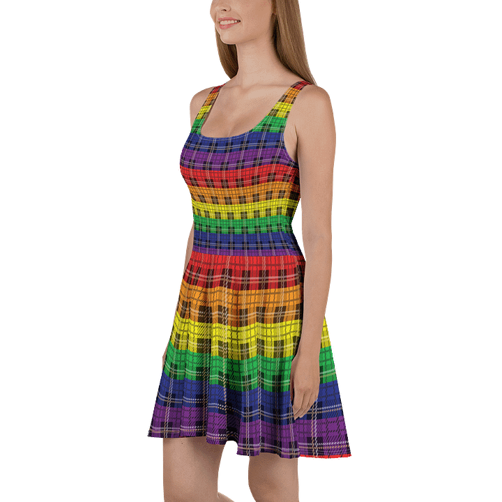 Rainbow Pride Plaid Skater Dress product image (1)