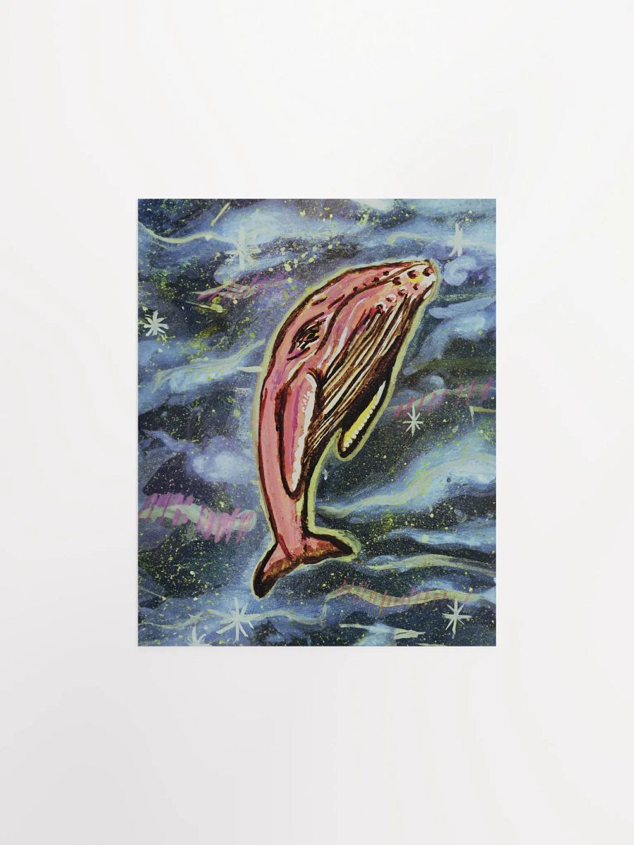 Humpback Whale IN SPACE! - Gouache Art Print (PRINT ONLY) product image (2)
