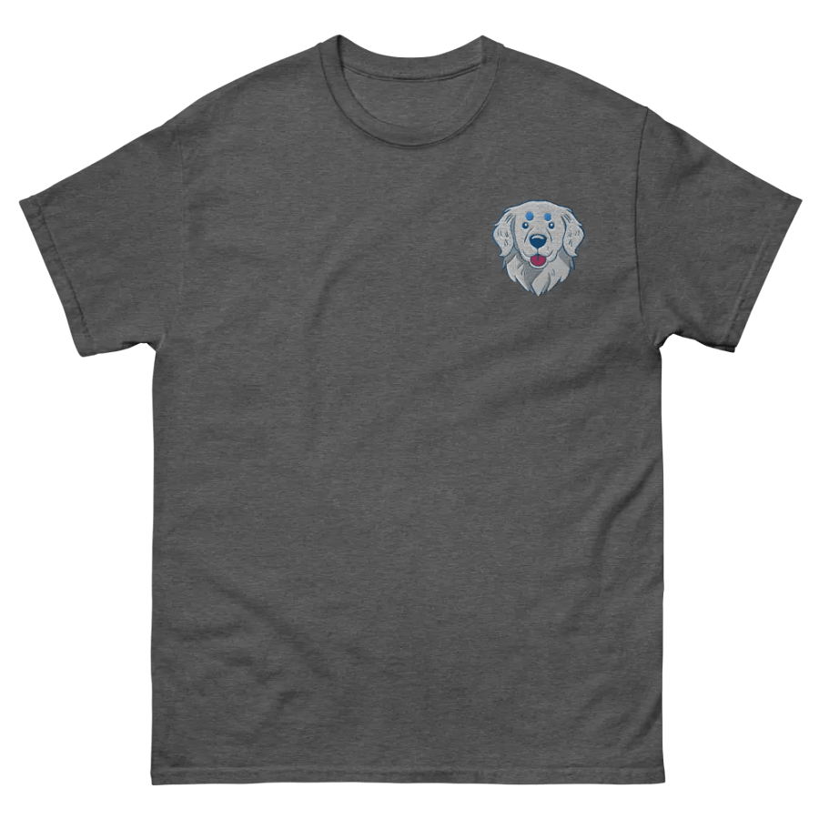 Cheerful White Golden Retriever Dog Embroidered Graphic Tee product image (1)