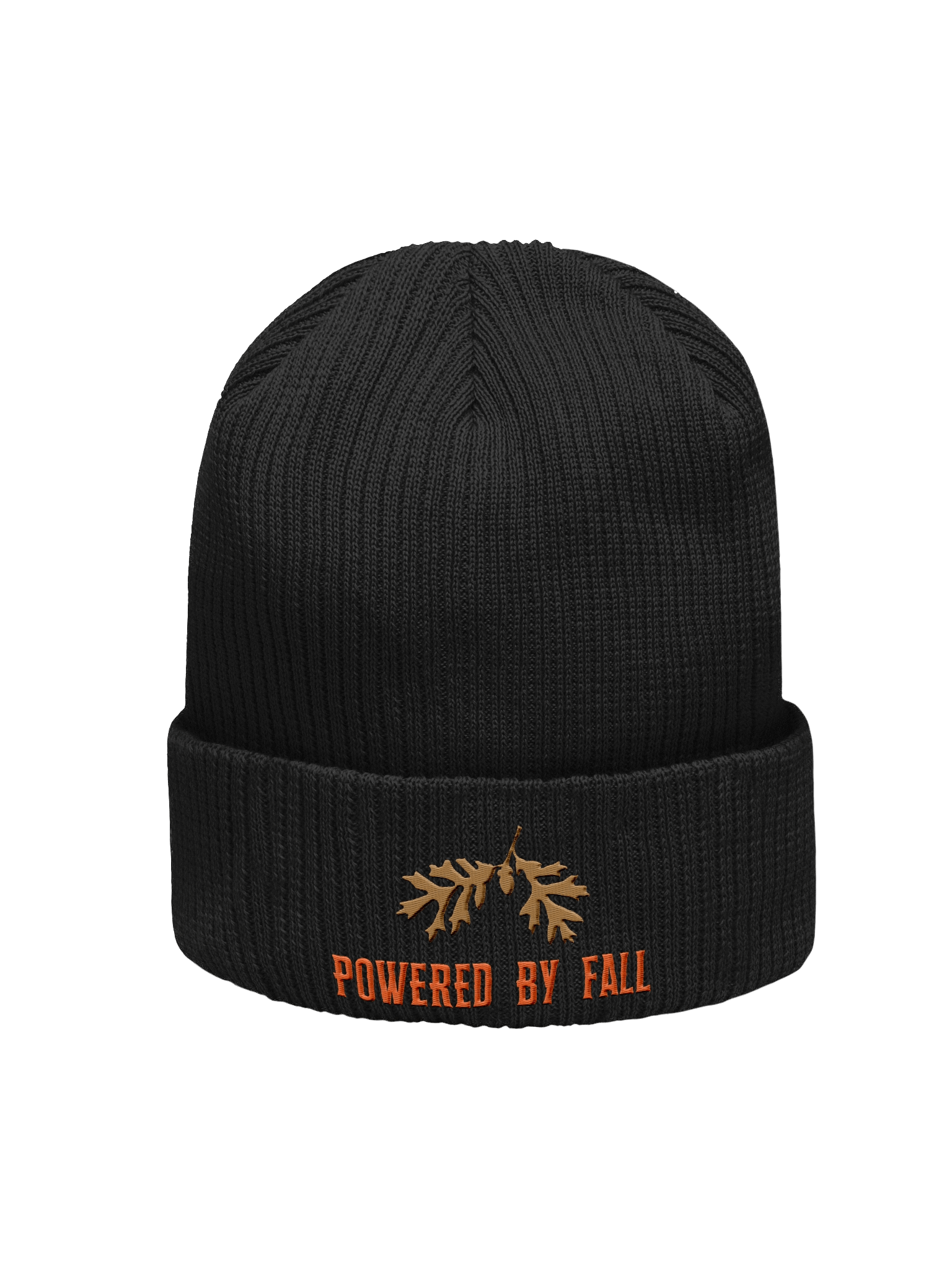 Powered by Fall Autumn Power Embroidered Ribbed Beanie product image (1)