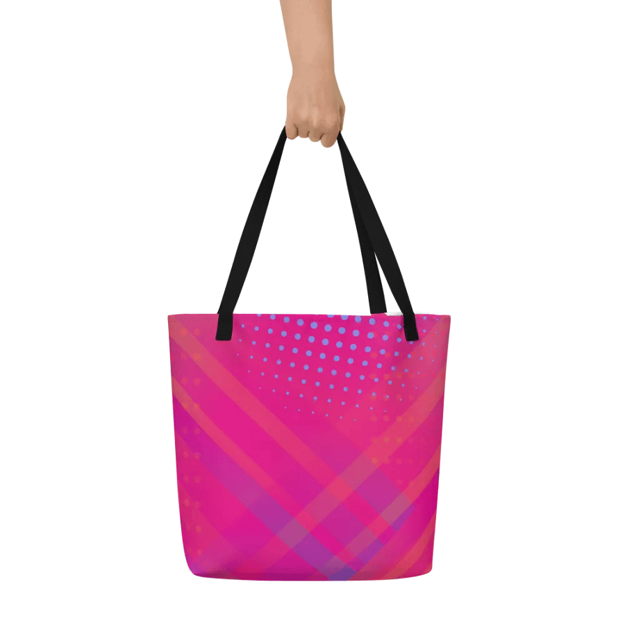 bold pink tote bag geometric design for a striking lady product image (6)