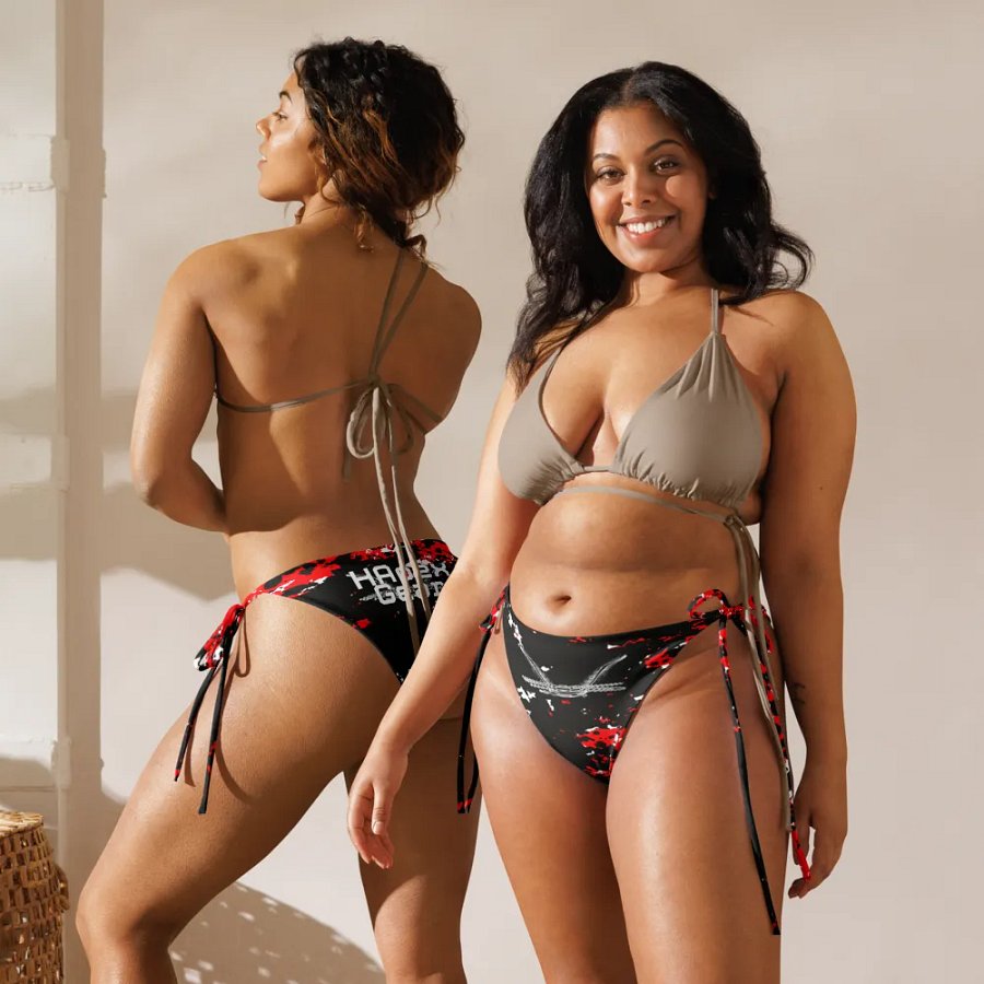 White HApex Gear Black Logo Recycled String Bikini Bottom product image (3)
