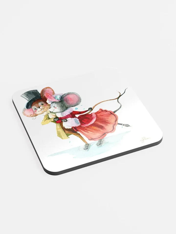 Warm Winter Embrace Coaster | Eco-Friendly MDF & Cork | 3.74