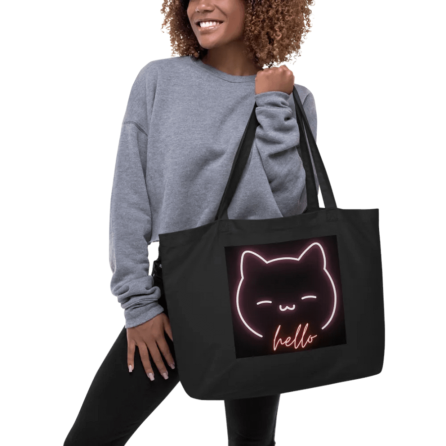Neon Hello Cat Tote Bag product image (5)