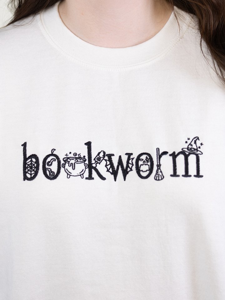 Spooky Bookworm Embroidered Sweatshirt product image (2)