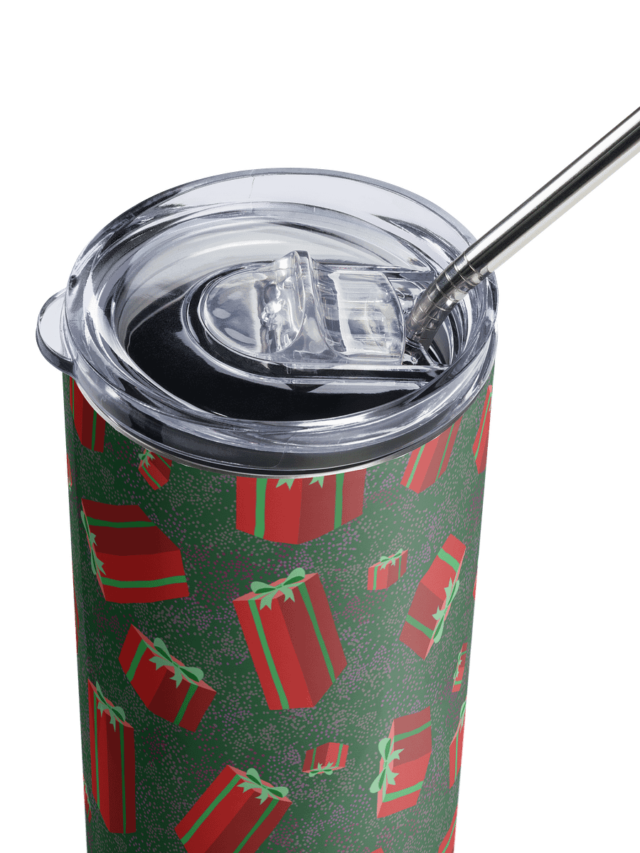Retro Floating Red Presents Stainless Steel Tumbler with Straw product image (5)