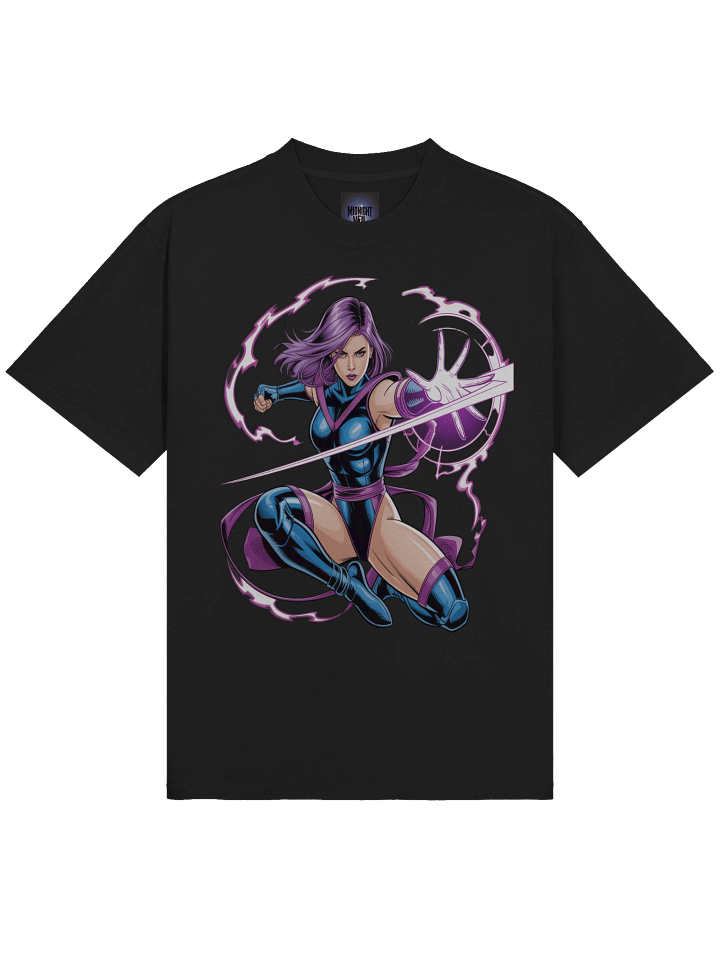 Psylocke Psychic Arc Oversized Faded T-Shirt - Exclusive Midnight Veil Designs Unisex Tee product image (1)