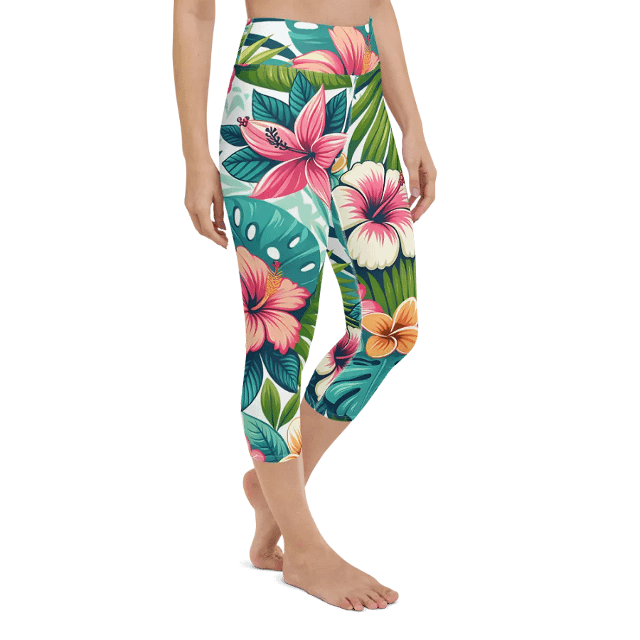 Tropical Blossom Paradise Yoga Capri Leggings product image (6)