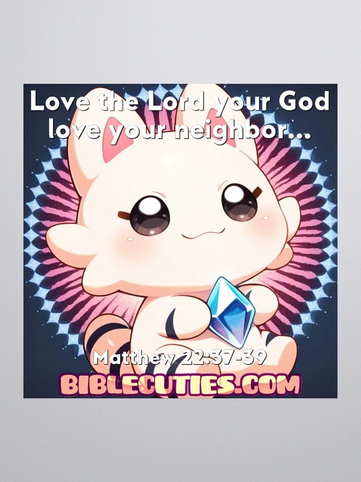 Bible Cuties Luna - Love the lord your God love your neighbor Sticker product image (1)