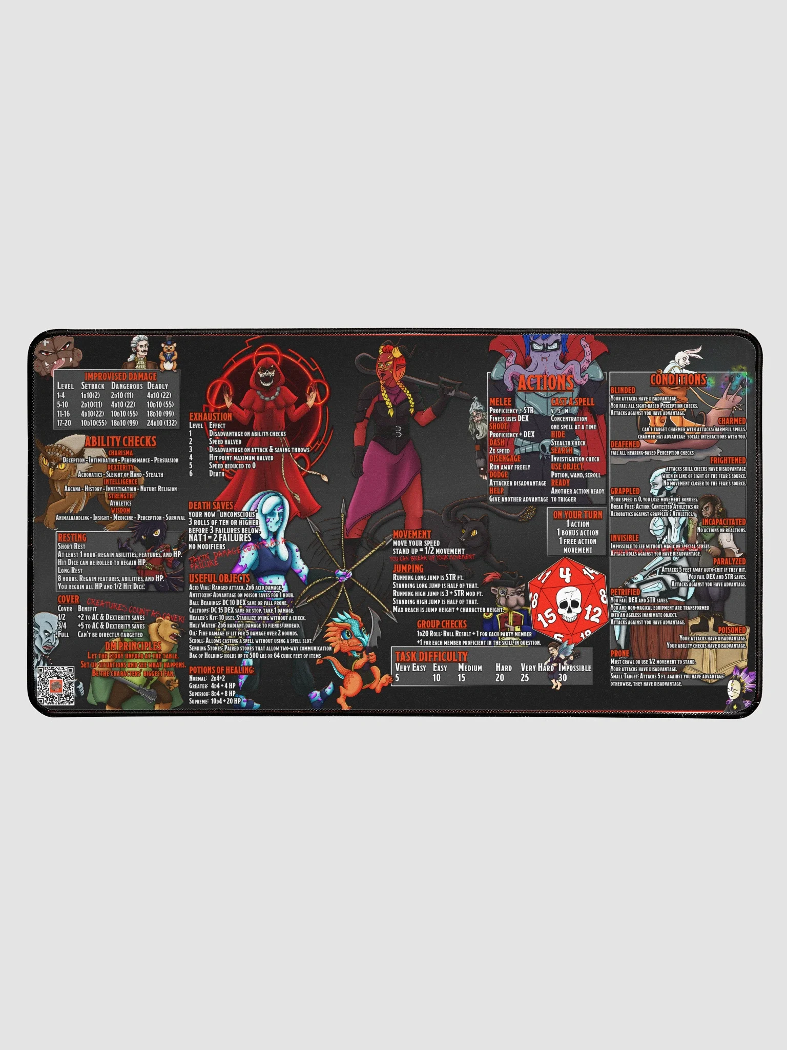 D&D 5e Desk Mat – Couch Characters Edition product image (1)