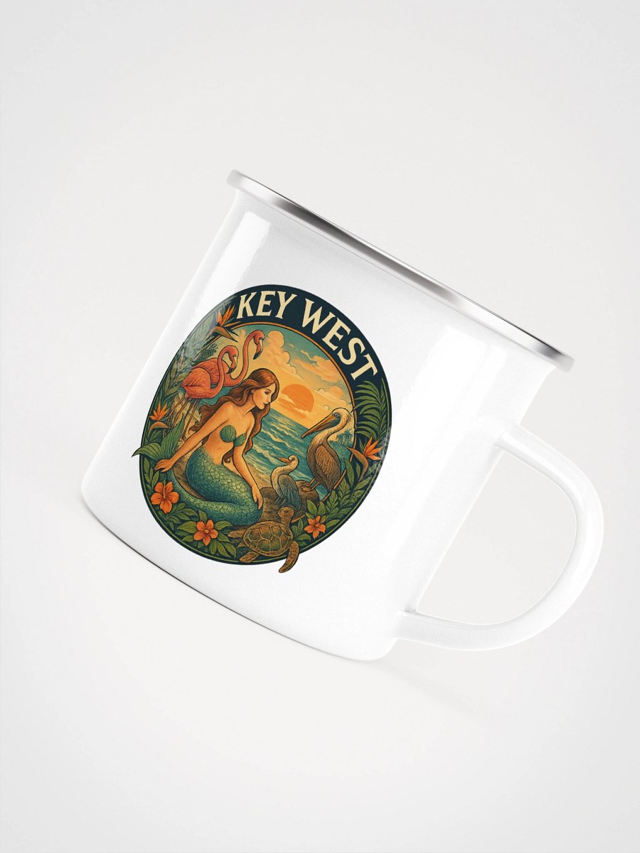 Key West Florida Enamel Mug with Mermaid, Birds, and Turtle product image (1)
