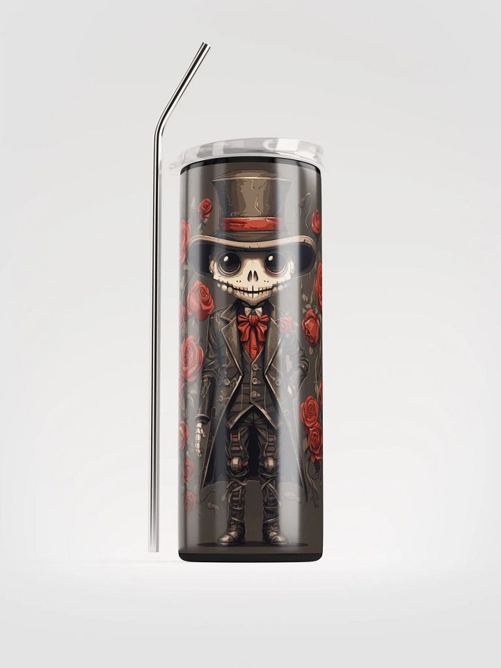 Gothic Romance: Skeleton & Roses Stainless Steel Tumbler for Valentine's product image (1)