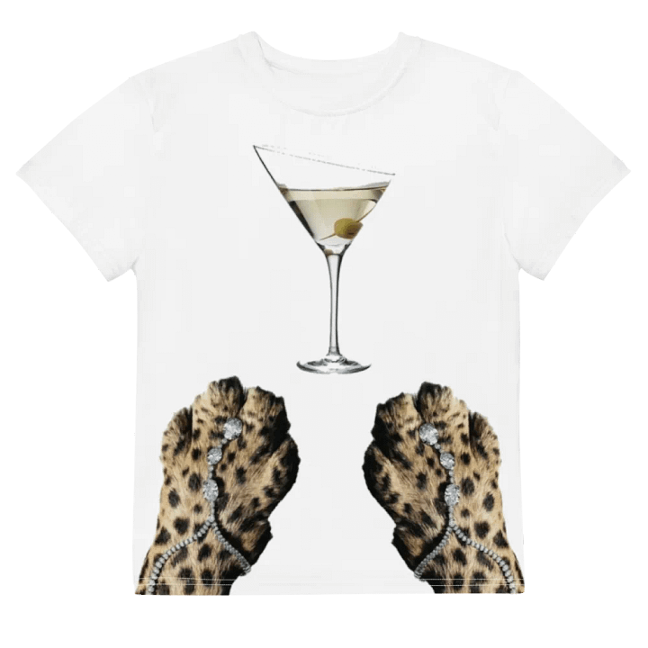 Leopard Martini Youth Baby Tee product image (2)