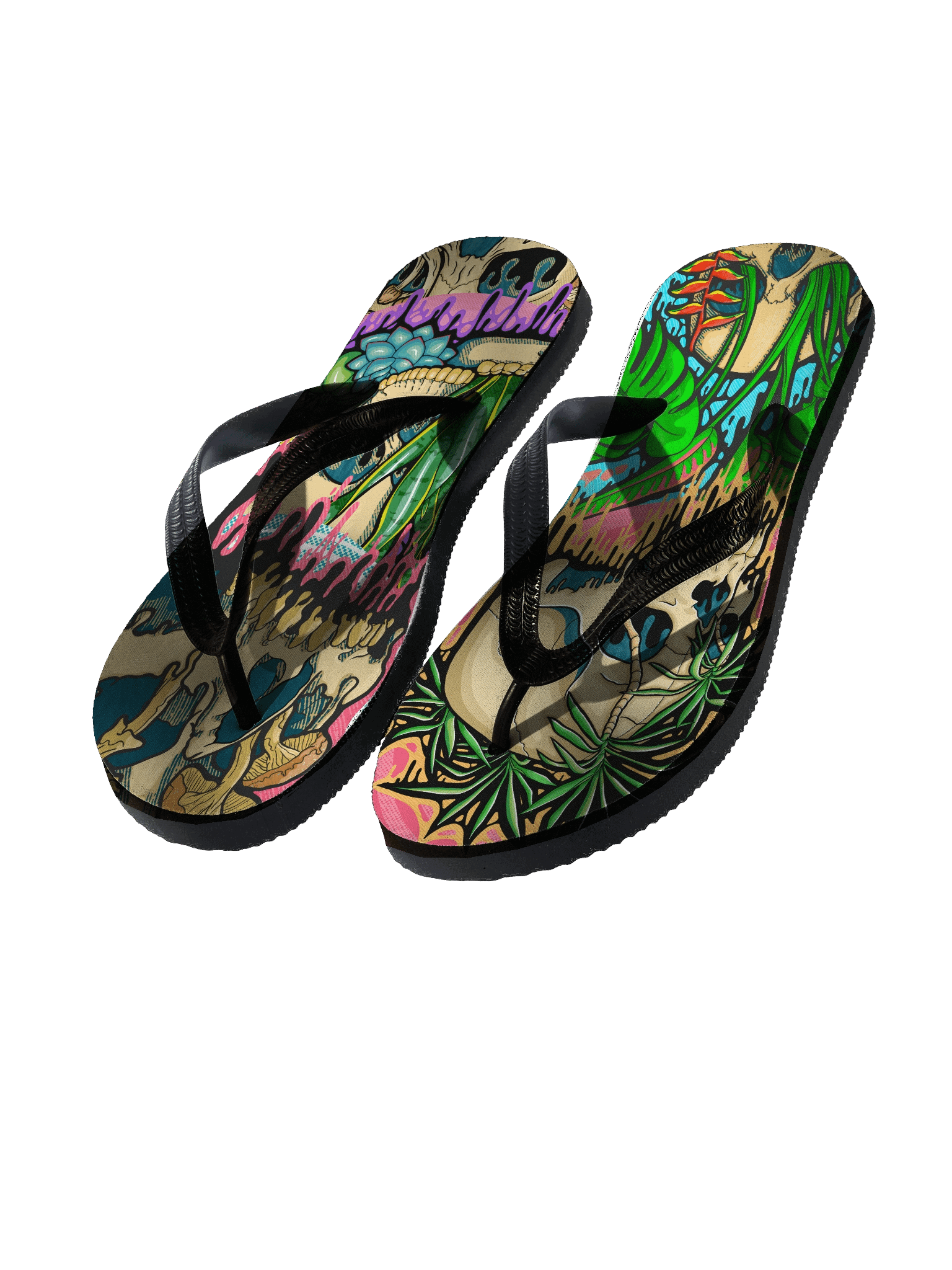 Drippy Skull Collection Flip Flops product image (1)