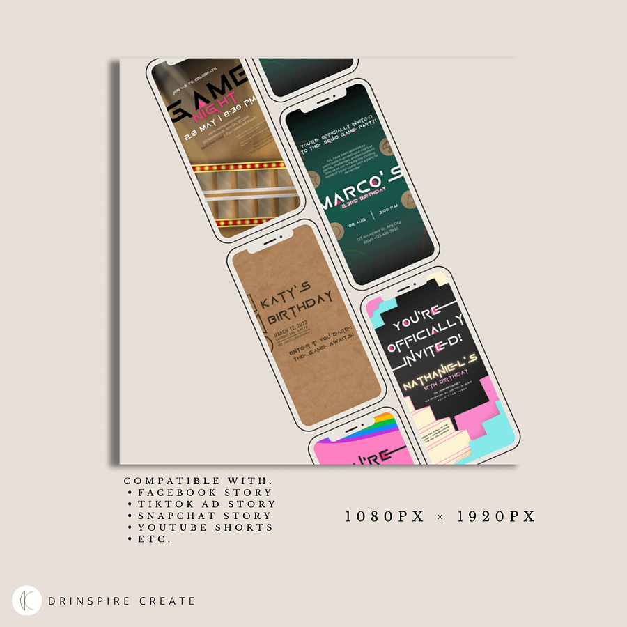 Squid Game-Inspired Party Template - Black Geometric Version product image (4)