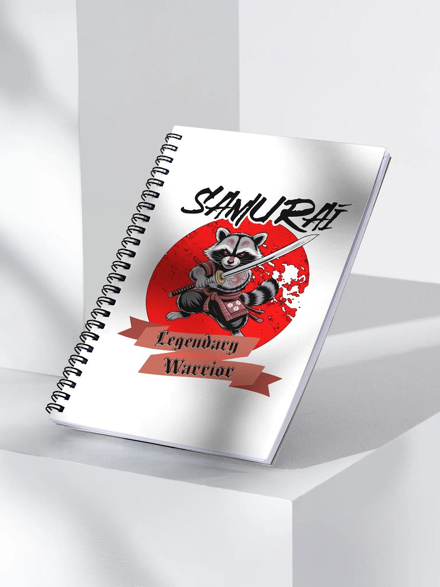 Samurai Legendary Warrior Raccoon Spiral Notebook product image (3)