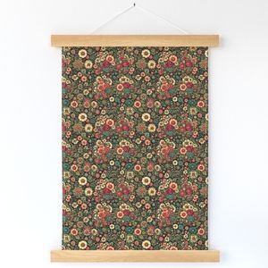 Seamless Pattern - Wilted Boho Floral Design on a Green Background product image (12)