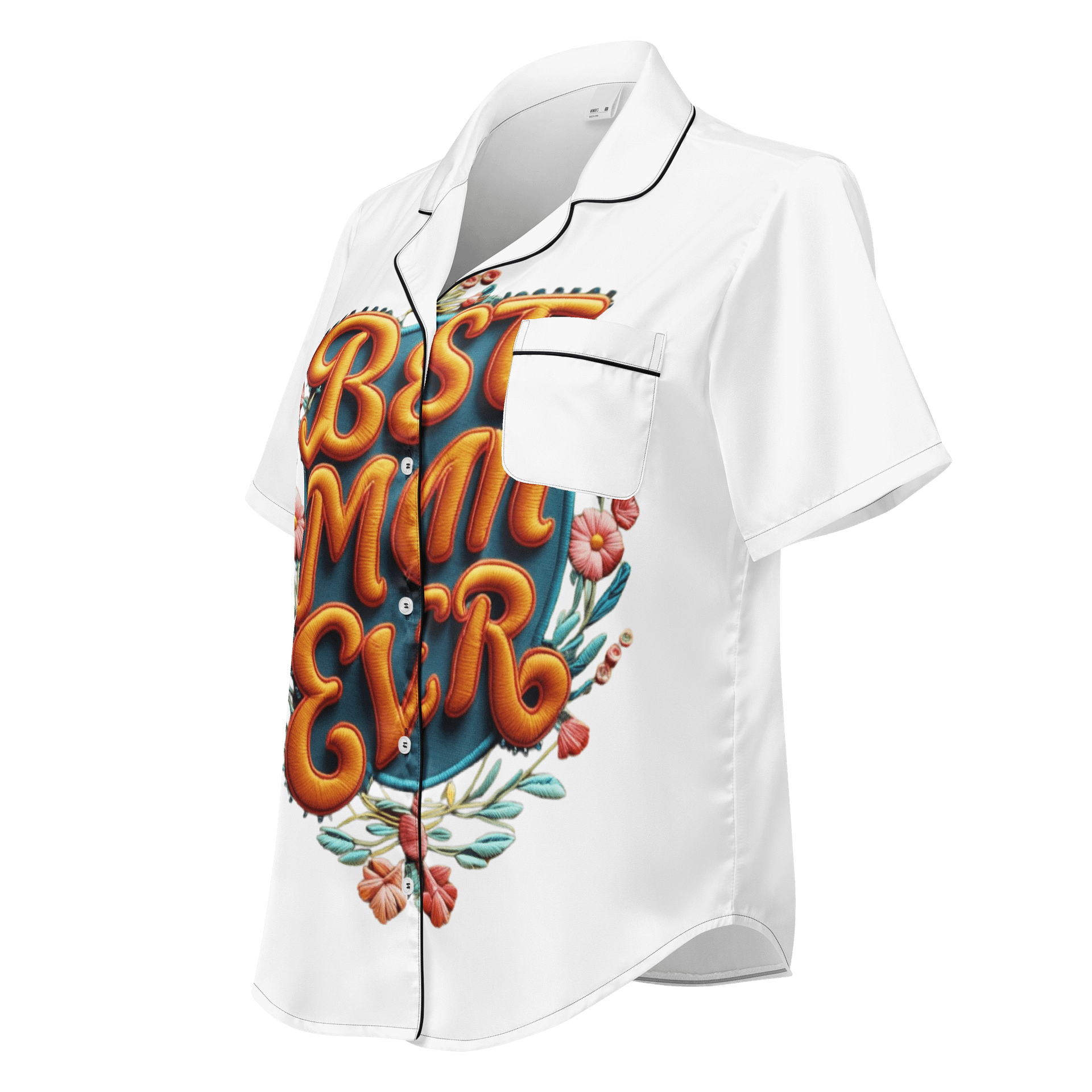Floral Border 'Best Mom Ever' Pajama Top product image (1)