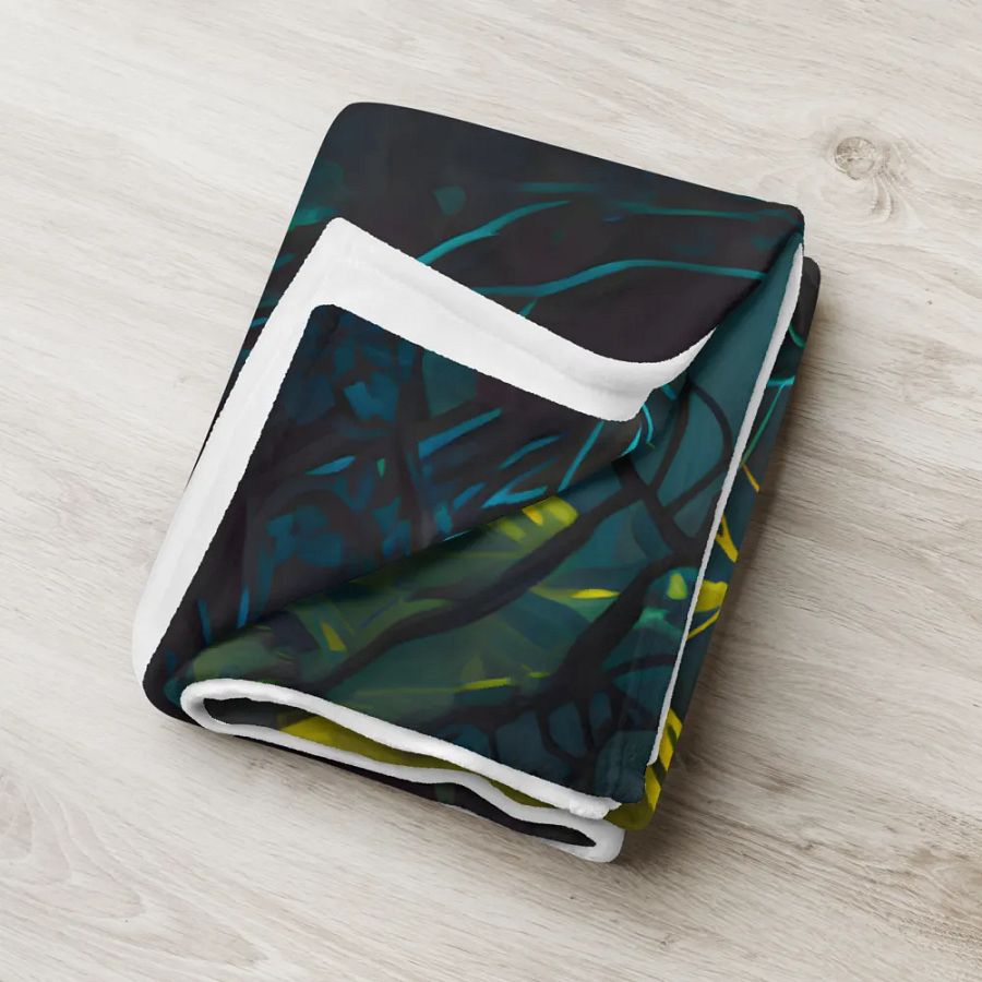 Black Panther Wild Animal Enchanted Forest Throw Blanket product image (9)