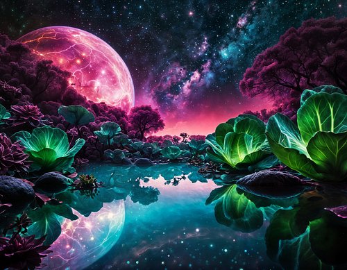 Just some cabbage by the water.

#aiart
#cabbage
#cabbages
#space
#cabbagecosmos