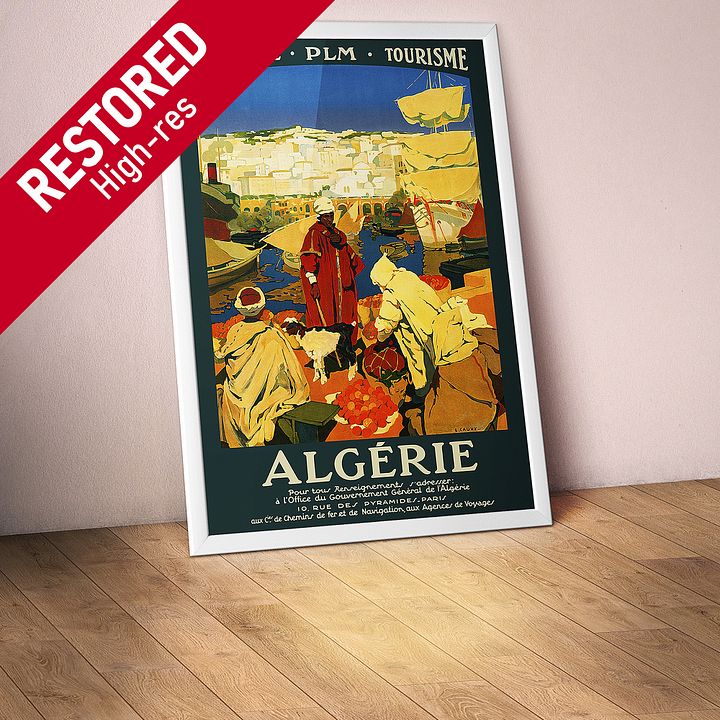 Algeria, PLM, 1930 — retro vintage travel poster, retro travel art, retro travel wall art product image (1)