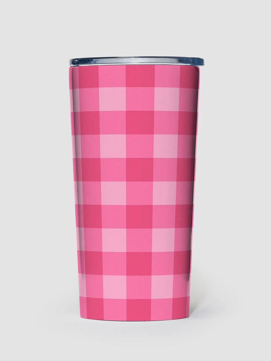 Bright Pink Checkered Plaid Travel Tumbler product image (2)