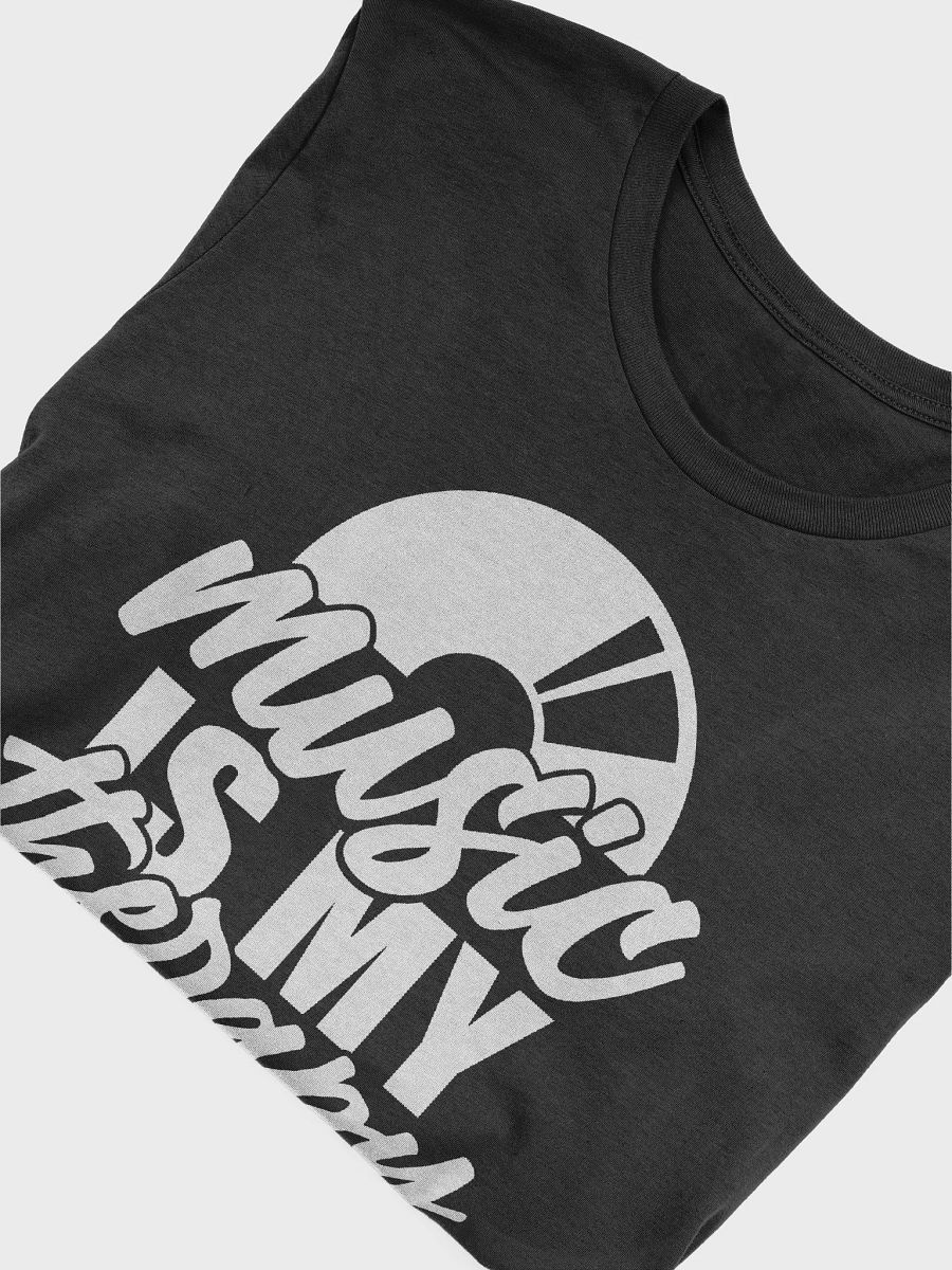 DJ T-Shirt With Graphic Rapper Merch Band Merch Music Merch By DJ GodSound Music is My Therapy Slogan Classic Fit UNISEX Black product image (5)