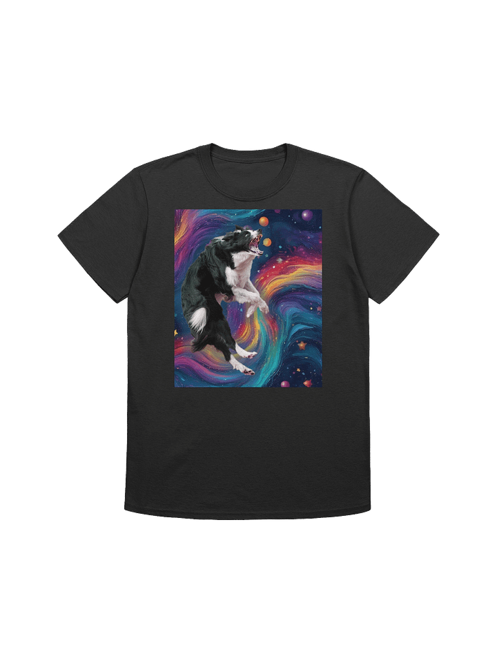 Border Collie Leaps Into Cosmos Cosmic Swirl Impressionist Dog Art T-Shirt product image (1)