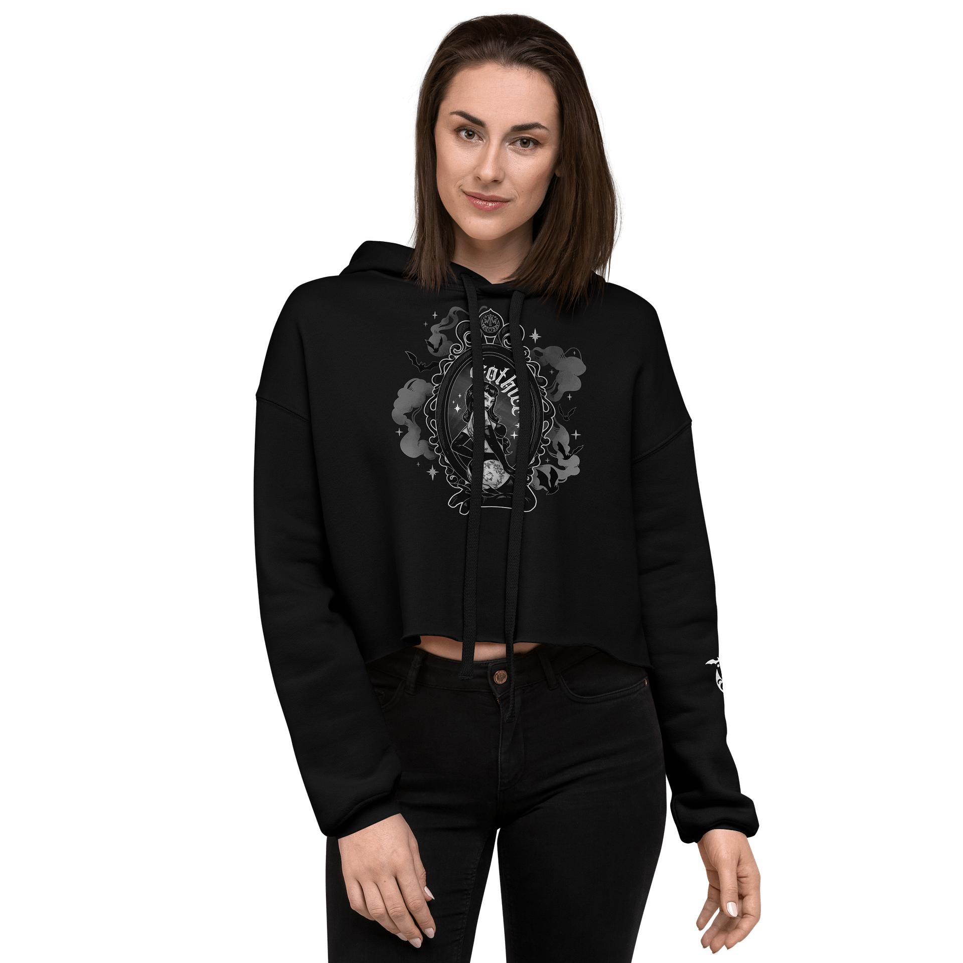 𝖌𝖔𝖙𝖍𝖎𝖈𝖈 crop hoodie product image (2)