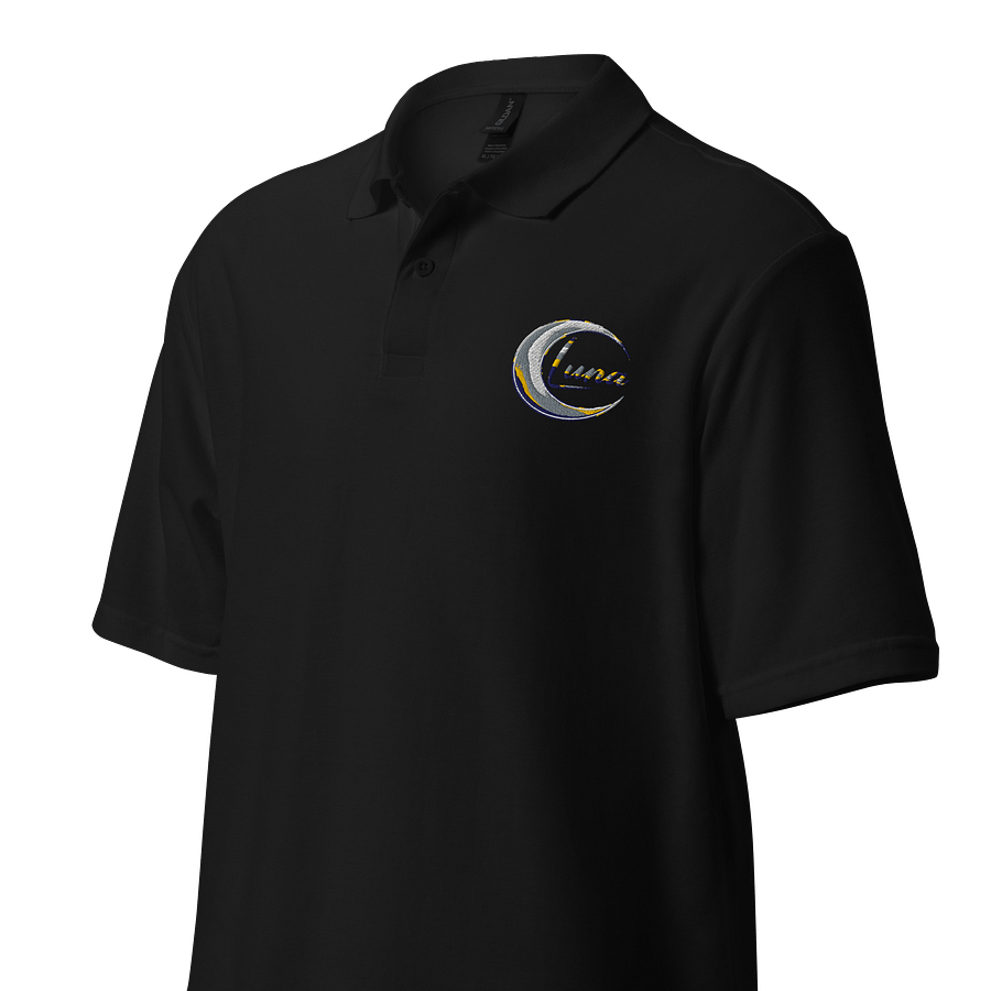 Luna Unisex Cotton Pique Polo Shirt with Crescent Moon Design - Comfortable & Stylish product image (3)