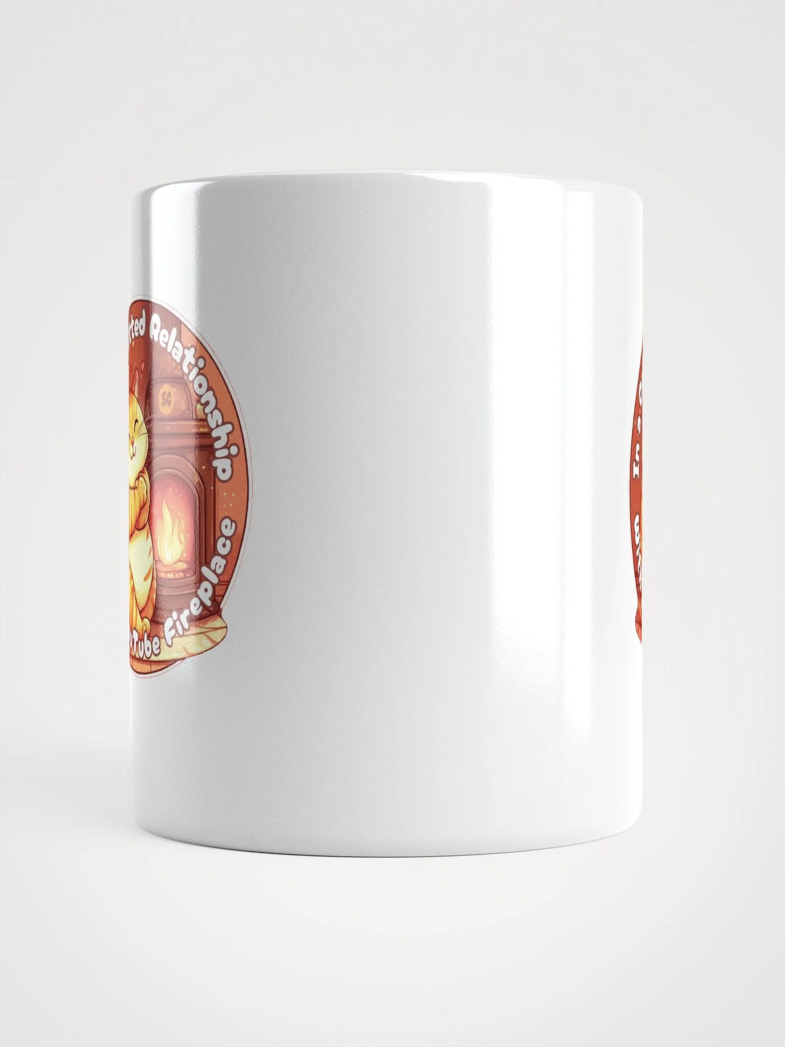 Cozy Cat - In a Committed Relationship with a YouTube Fireplace | White Glossy Mug product image (13)