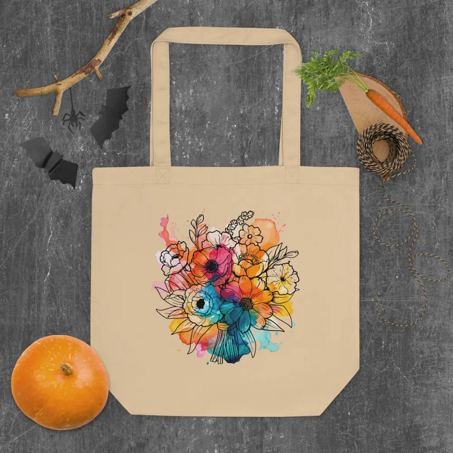 Vibrant Floral Splendor Eco Tote Bag product image (6)