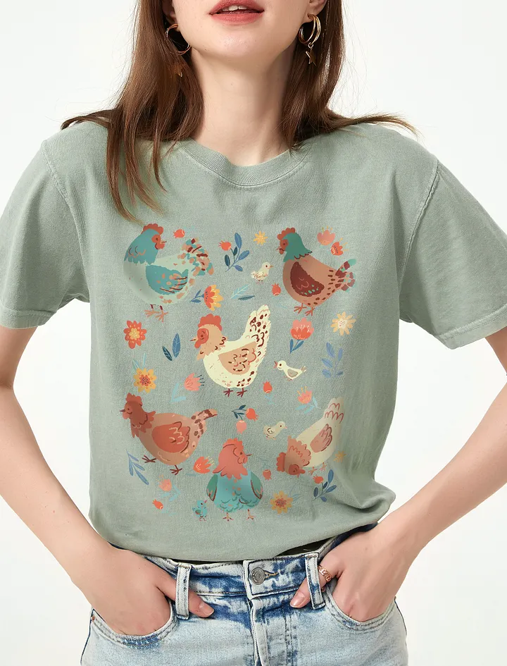 Cottagecore-Style Shirt of Hens | Cottagecore, Goblincore, and Forestcore-Inspired Farm Animals T-Shirt product image (1)