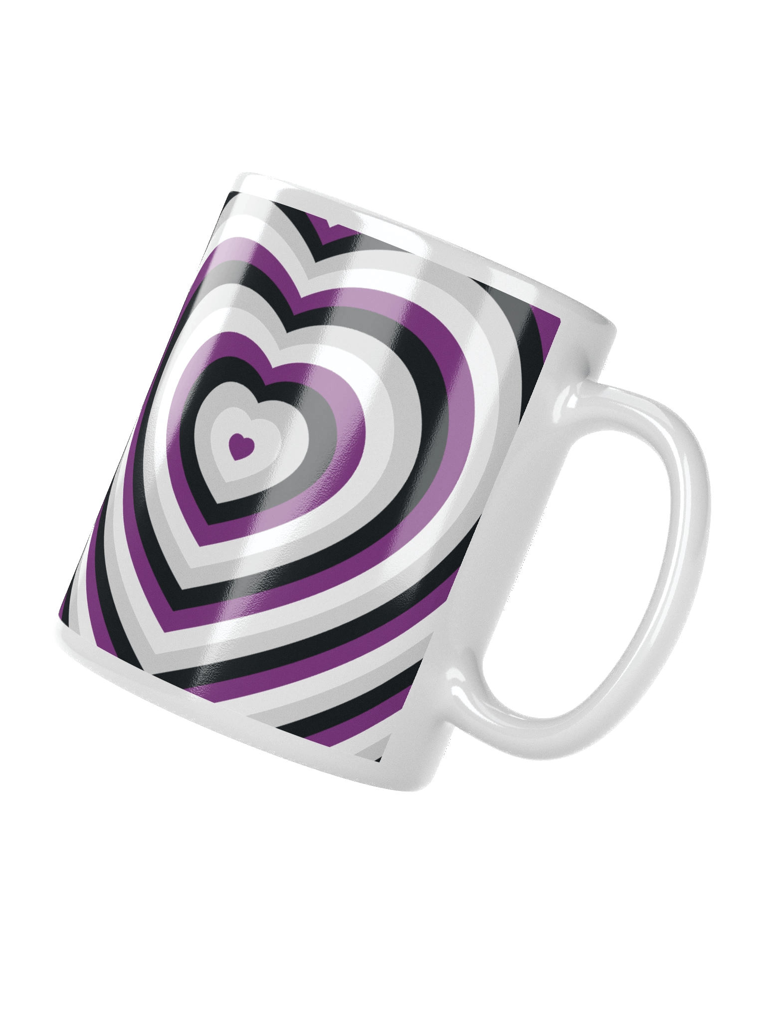 Asexual Pride Hearts Mug (Left-handed) product image (3)