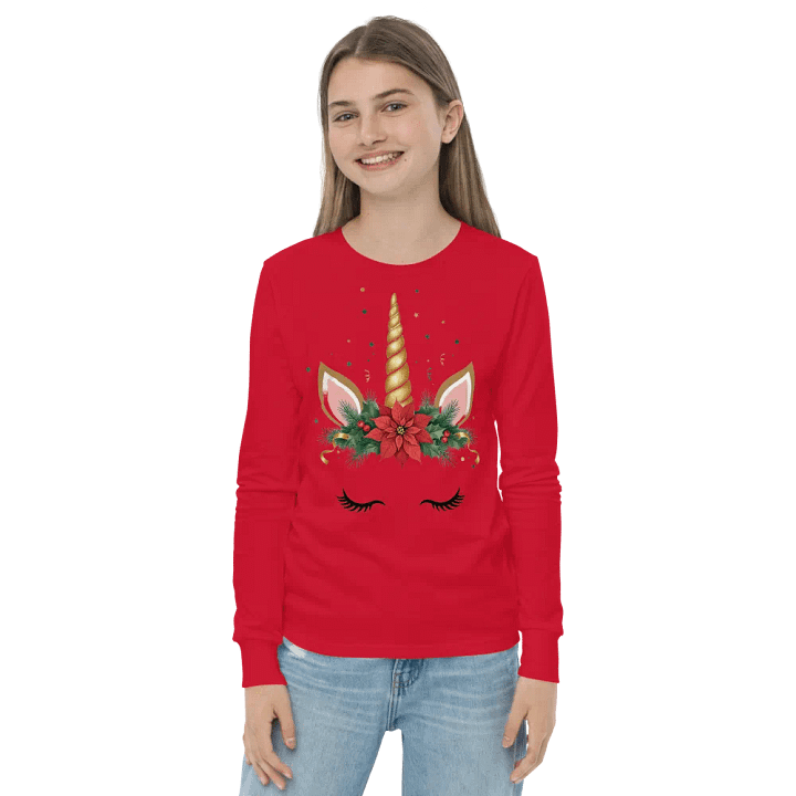 Golden Flower Christmas Unicorn Red product image (2)