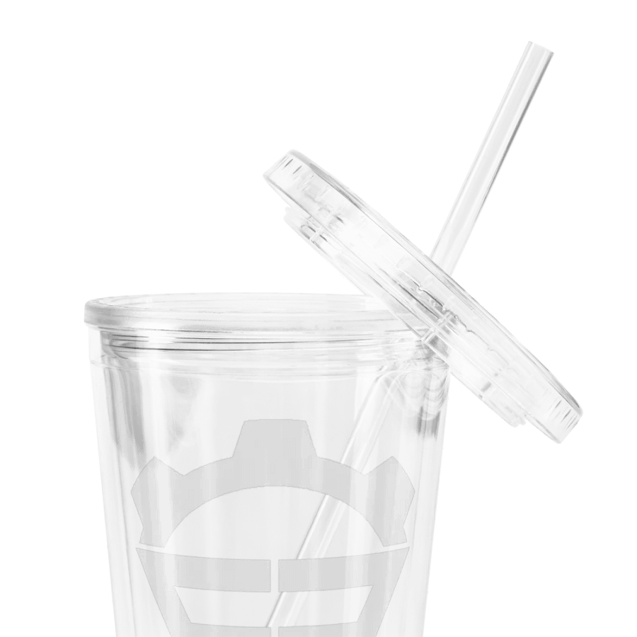 P3nAlPineapple - White Logo Double Wall Clear Plastic Tumble (16oz) product image (5)