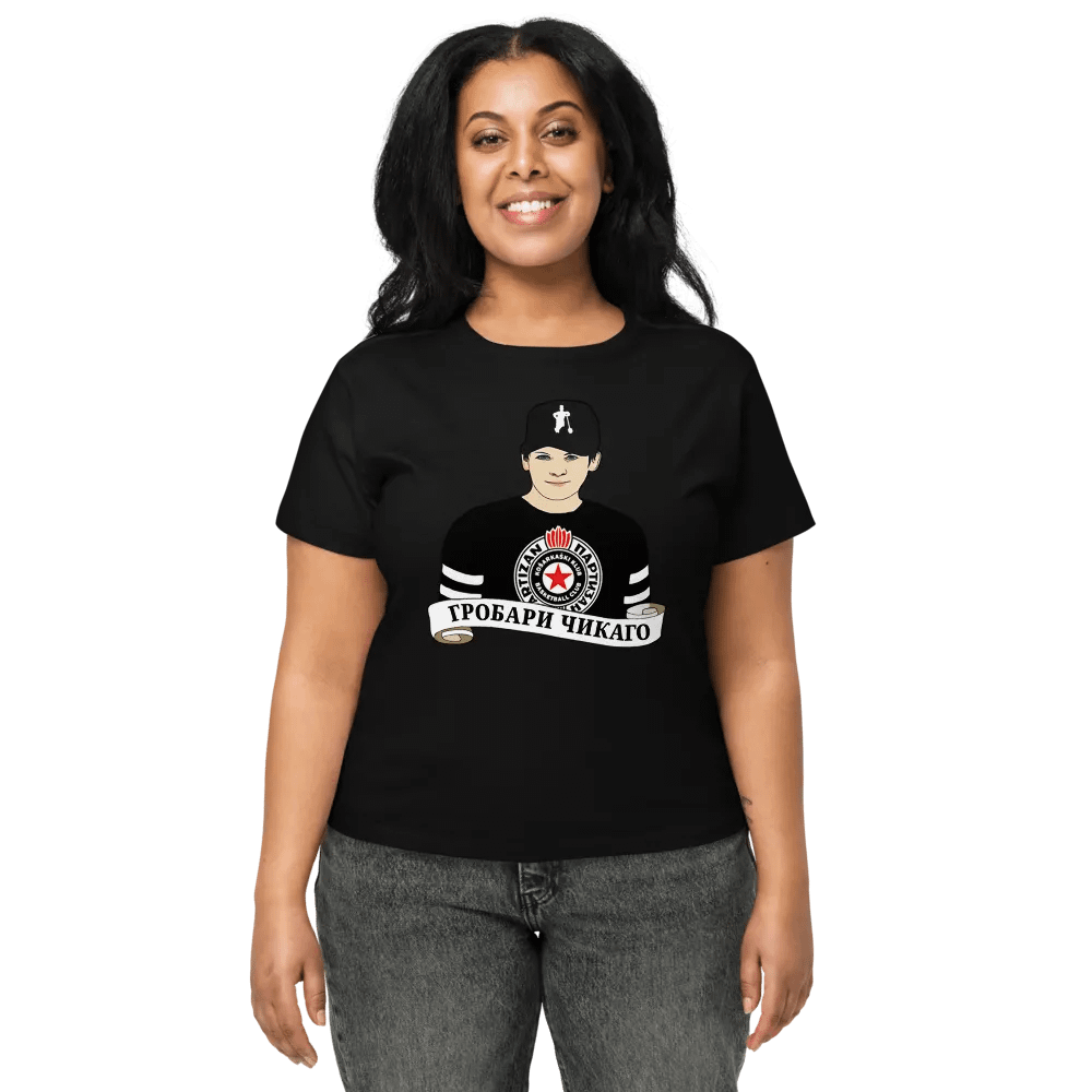 Grobari Čikago KK Partizan Cotton Heritage Women's High-Waisted Tee product image (1)