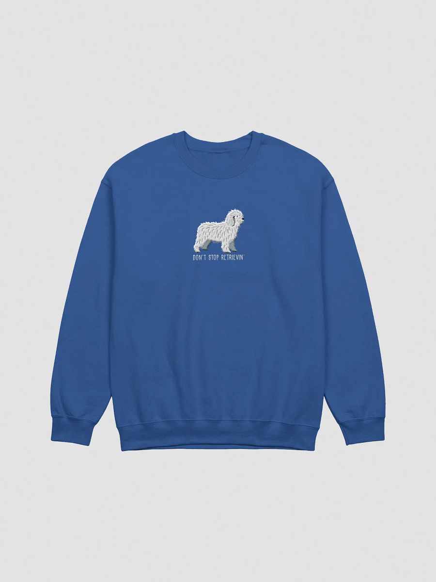 Don't Stop Retrievin' Sweatshirt (Embroidered) of a Spanish Water Dog(White) product image (13)