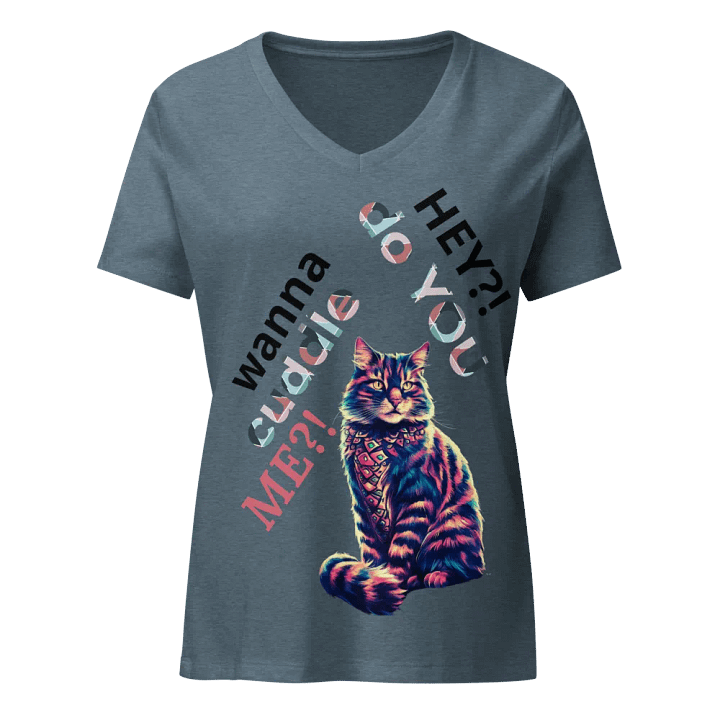 Meow Bandana Cat Women's V-Neck Tee product image (2)