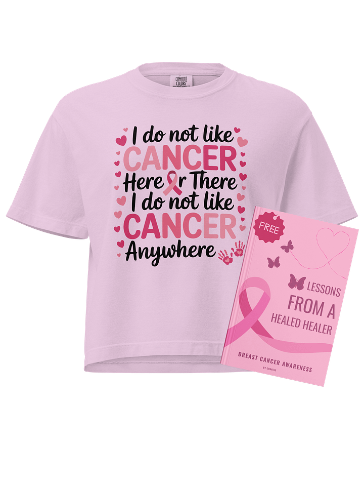 I Do Not Like Cancer Pink Ribbon Breast Cancer Awareness Support Heavyweight Boxy T-Shirt + Free Ebook product image (1)