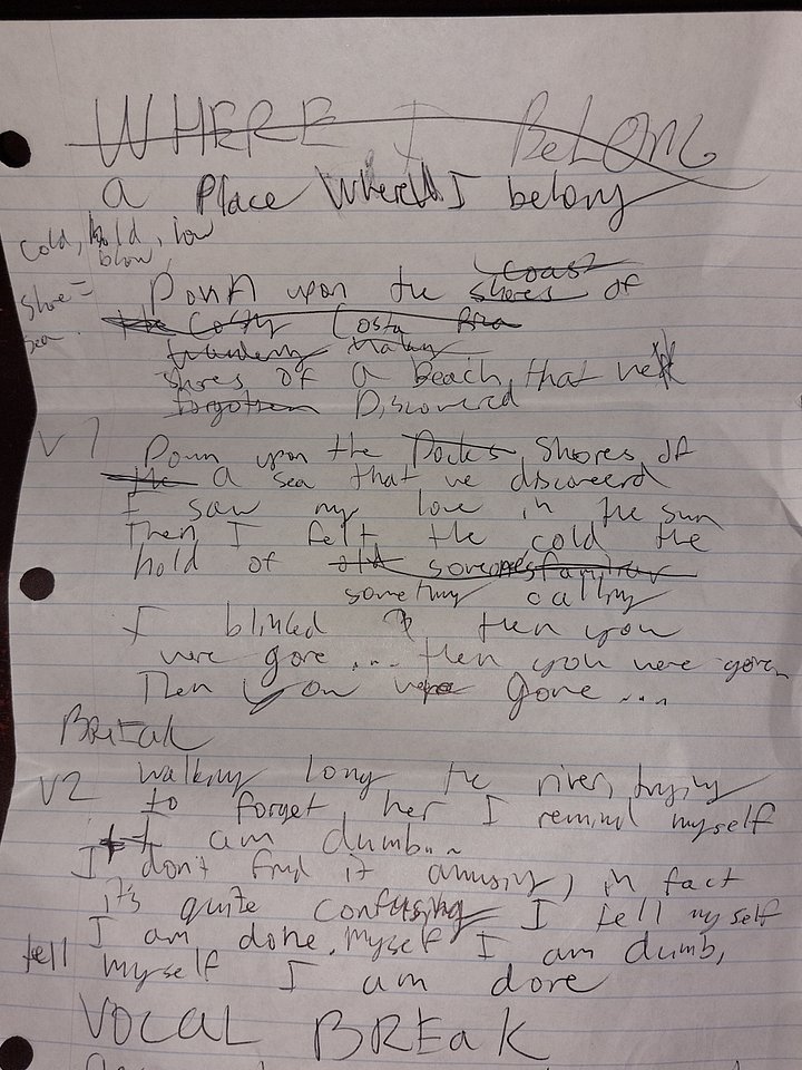 "A PLACE WHERE I BELONG" Official lyric sheet! product image (2)