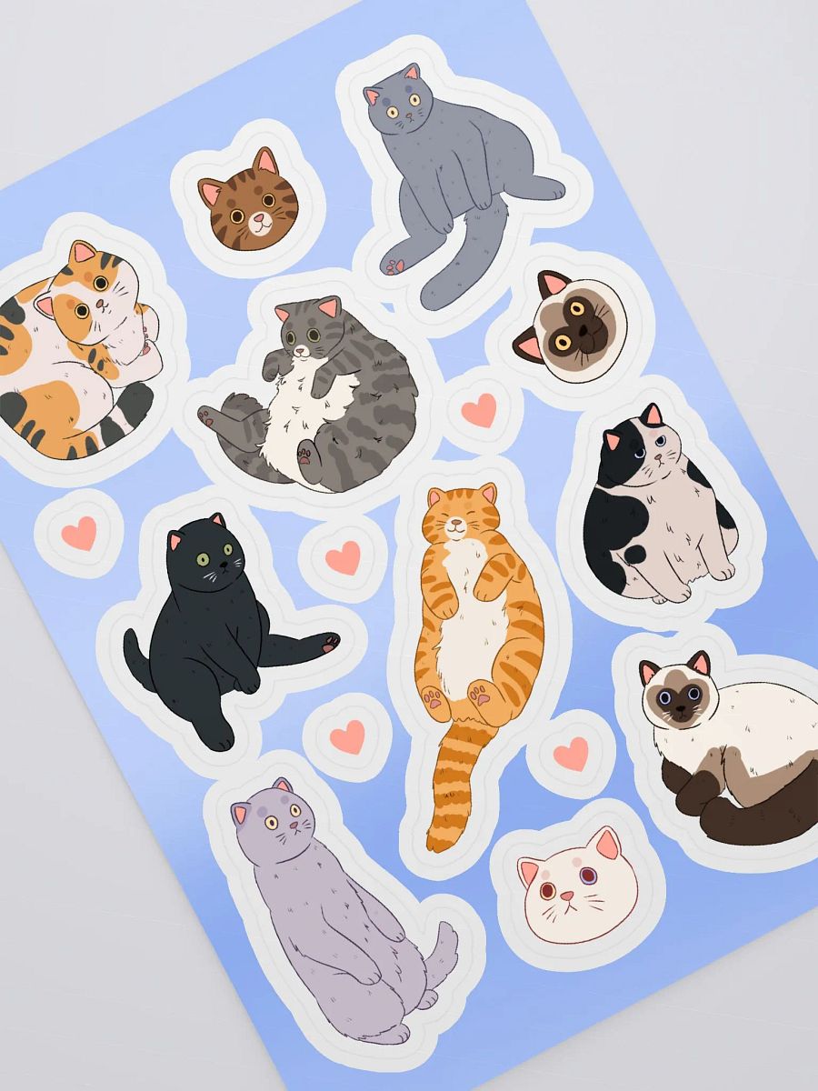 Cute Silly Street Cats Sticker Sheet product image (2)