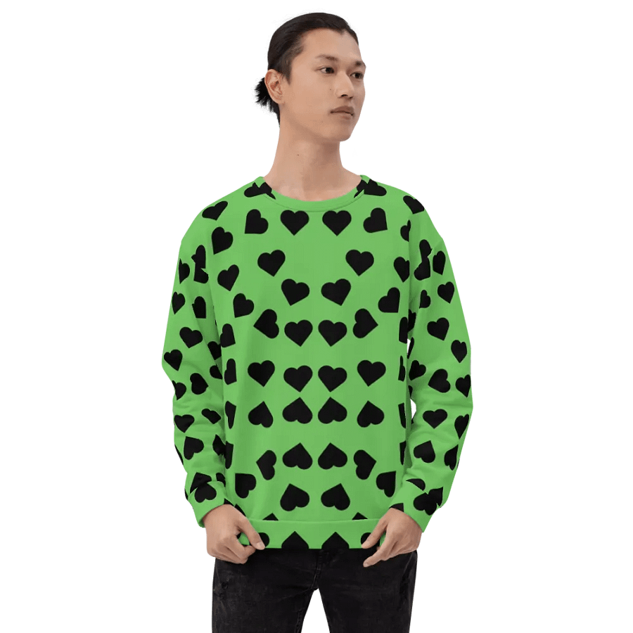 Abstract Love Pattern Black Hearts Coloured Background Unisex Sweatshirt product image (6)