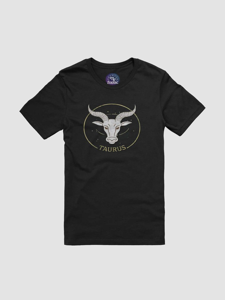 Taurus Zodiac Unisex T-Shirt - Celestial Bull Design with Gold Accents product image (3)