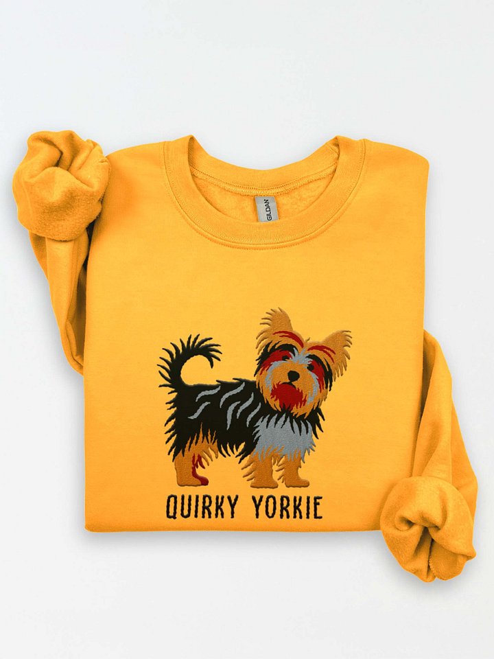 Quirky Yorkie Sweatshirt (Embroidered) of a Yorkshire Terrier product image (1)