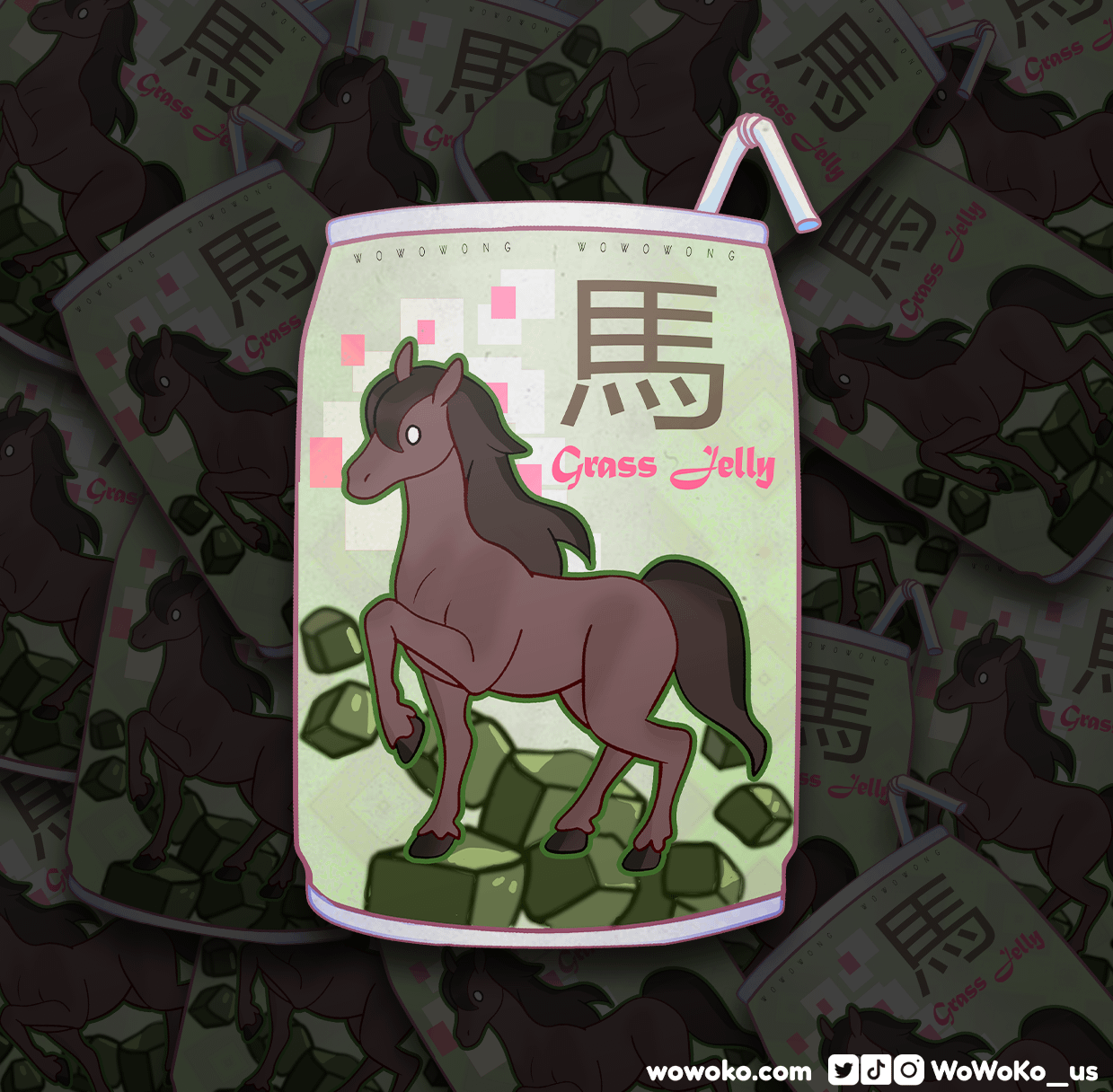Zodiac Drink - Grass Jelly Horse Drink - Sticker product image (3)