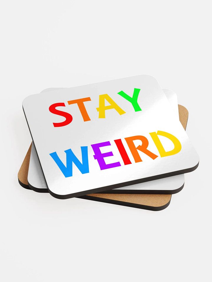 Stay Weird Rainbow - Glossed Cork Coaster product image (2)